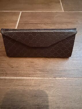 BRAND NEW Gucci Black Embossed GG Leather Eyewear Case